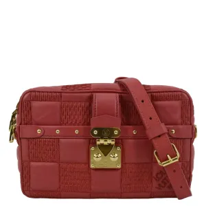 LOUIS VUITTON Troca MM Damier Lambskin Leather Shoulder Bag Pink