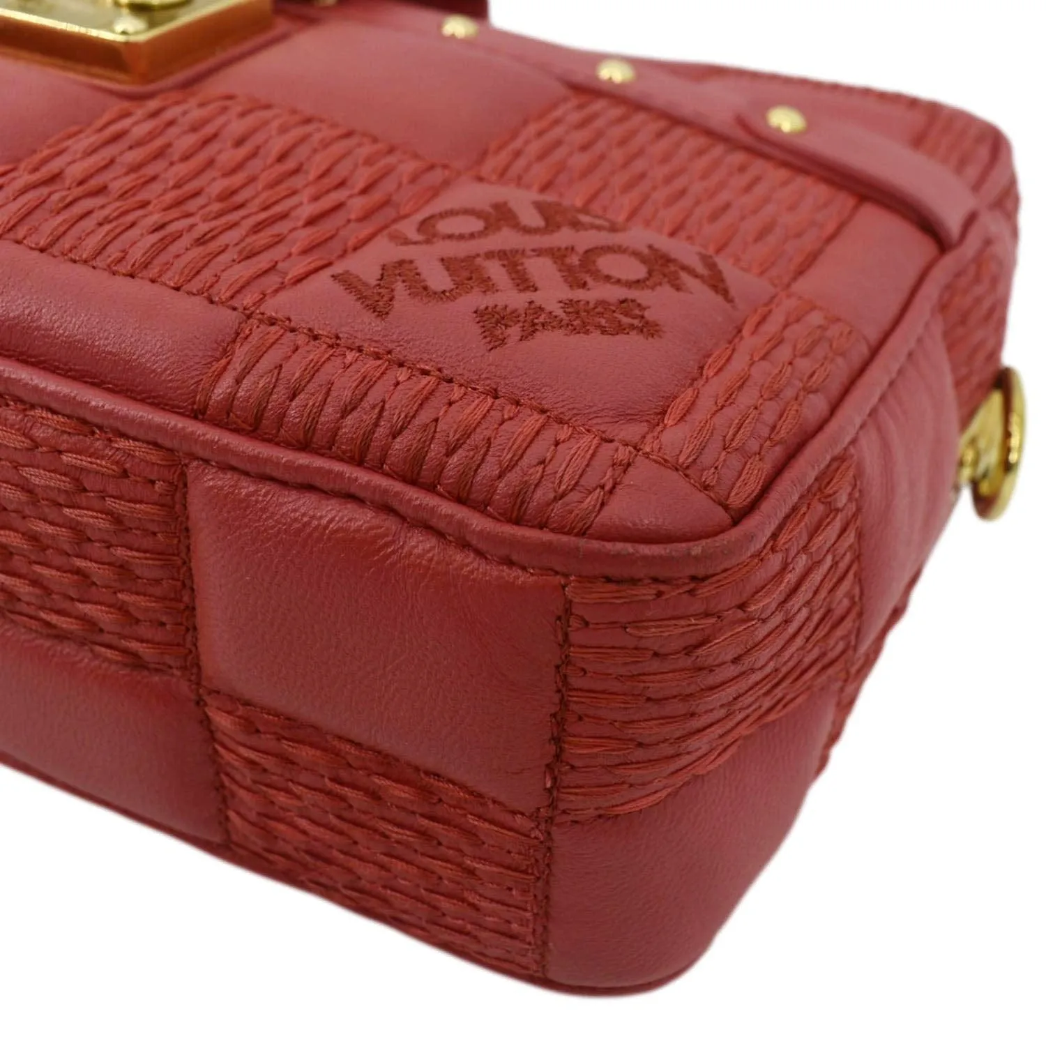 LOUIS VUITTON Troca MM Damier Lambskin Leather Shoulder Bag Pink