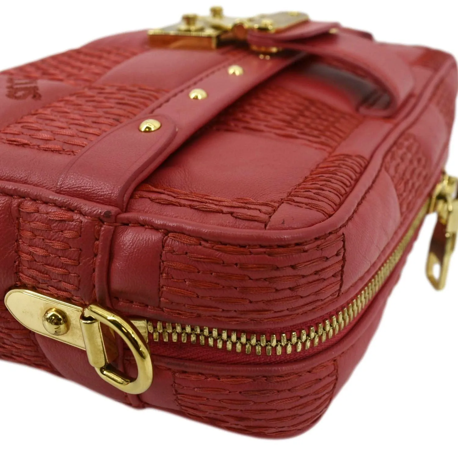 LOUIS VUITTON Troca MM Damier Lambskin Leather Shoulder Bag Pink