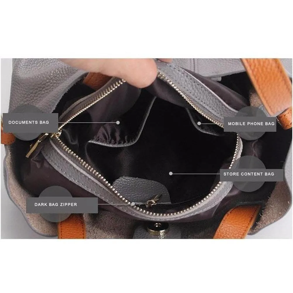 <bold>Bucket / Crossbody Bag <br>Genuine-Leather
