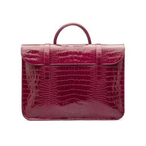 Luxury Leather Music Bag - Pink Croc-Effect