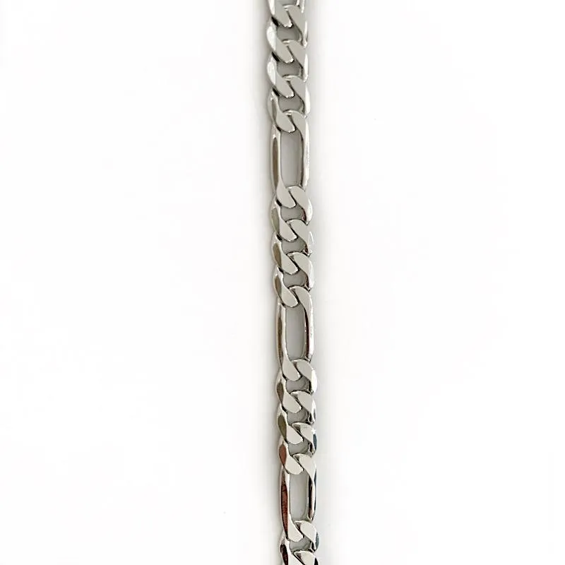 Medium Silver Figaro Link Chain by the Inch (#3025)