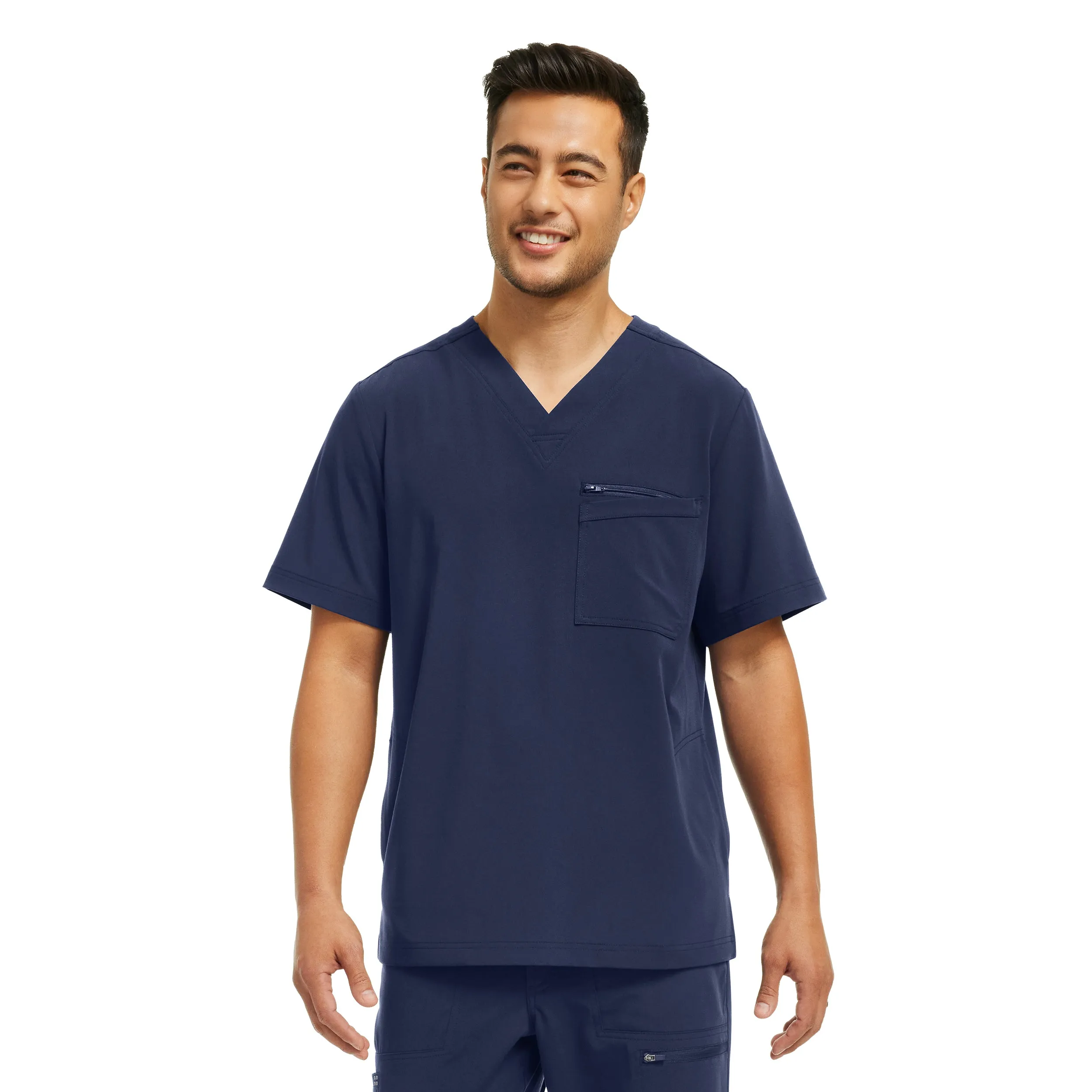 Men's 4-Pocket V-Neck Scrub Top