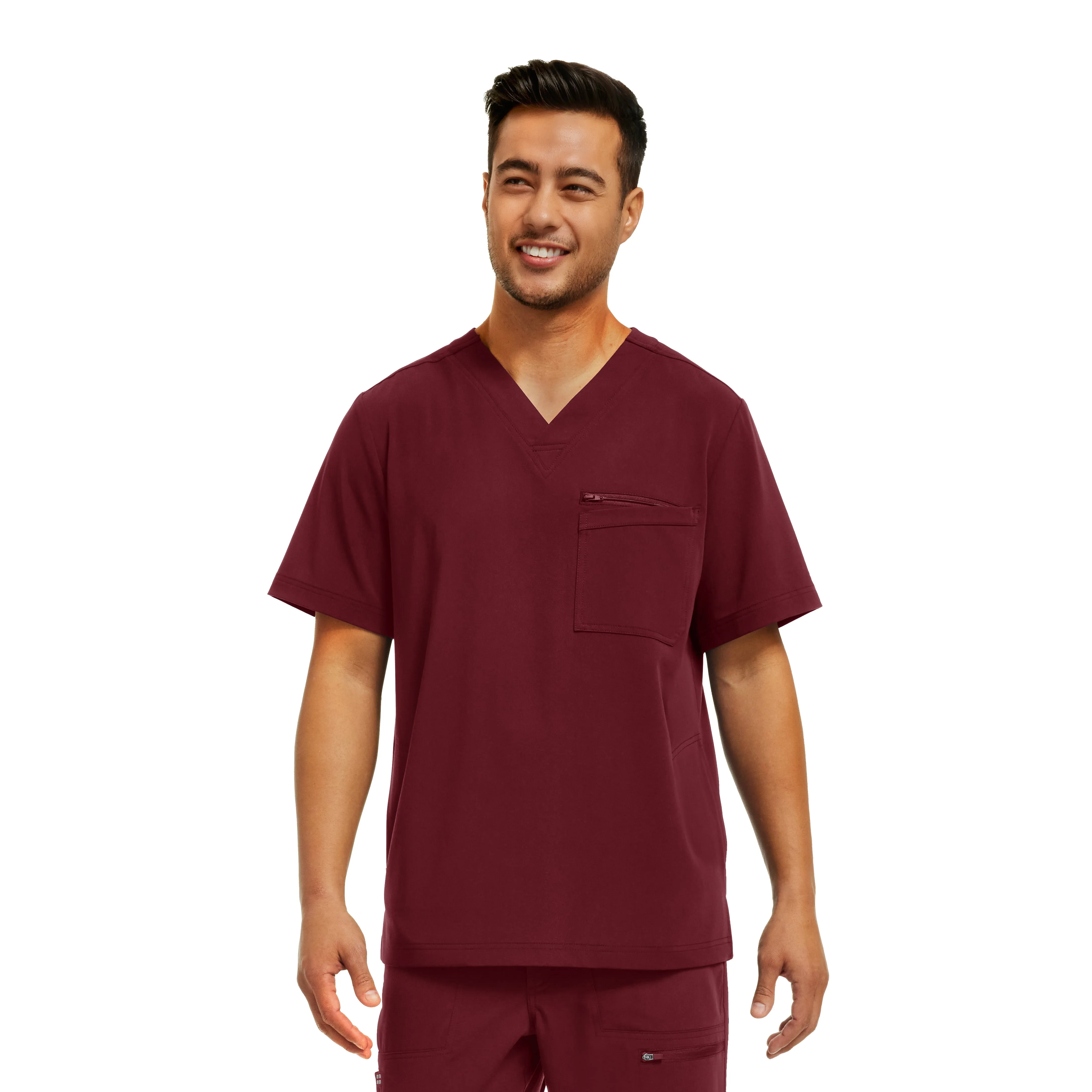 Men's 4-Pocket V-Neck Scrub Top
