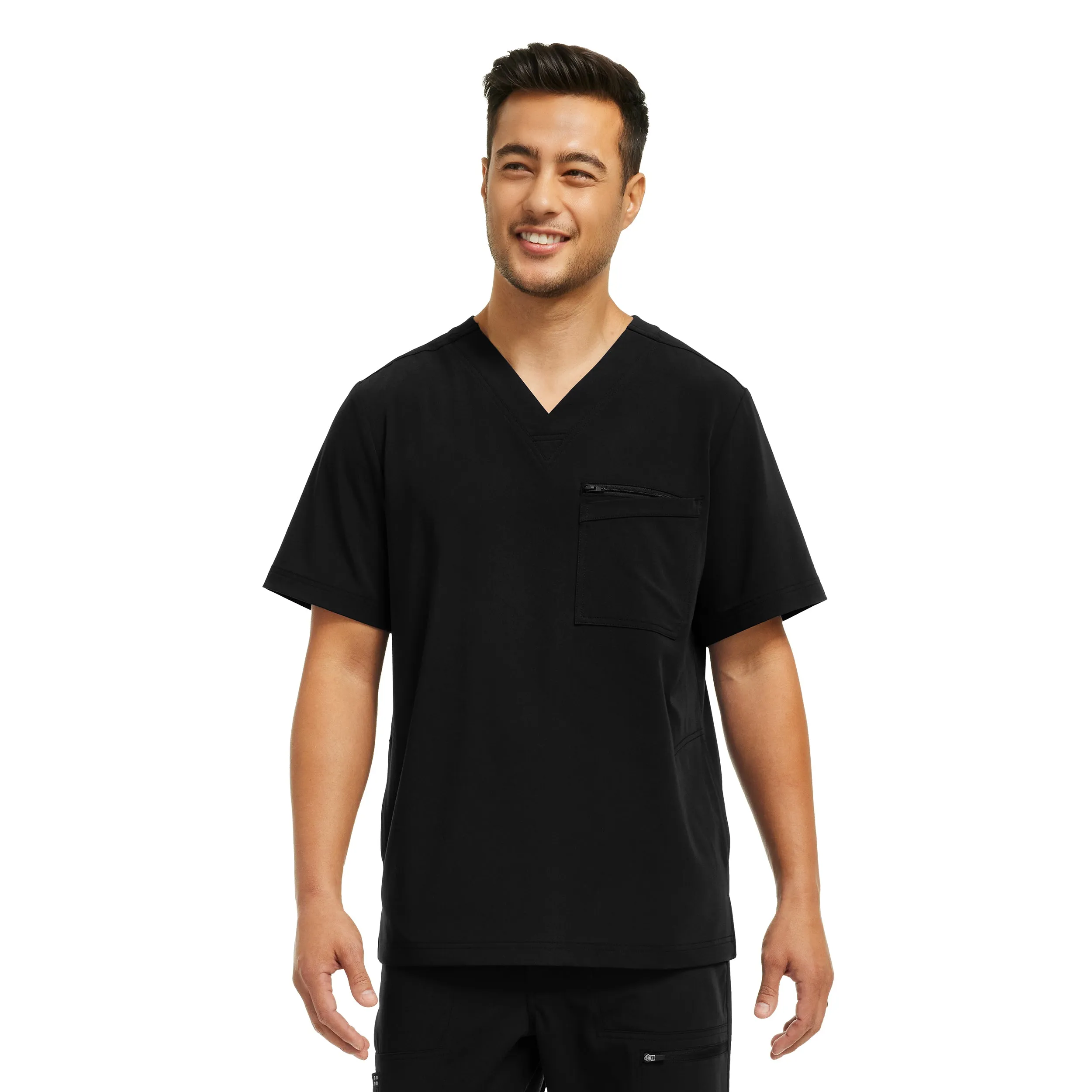 Men's 4-Pocket V-Neck Scrub Top