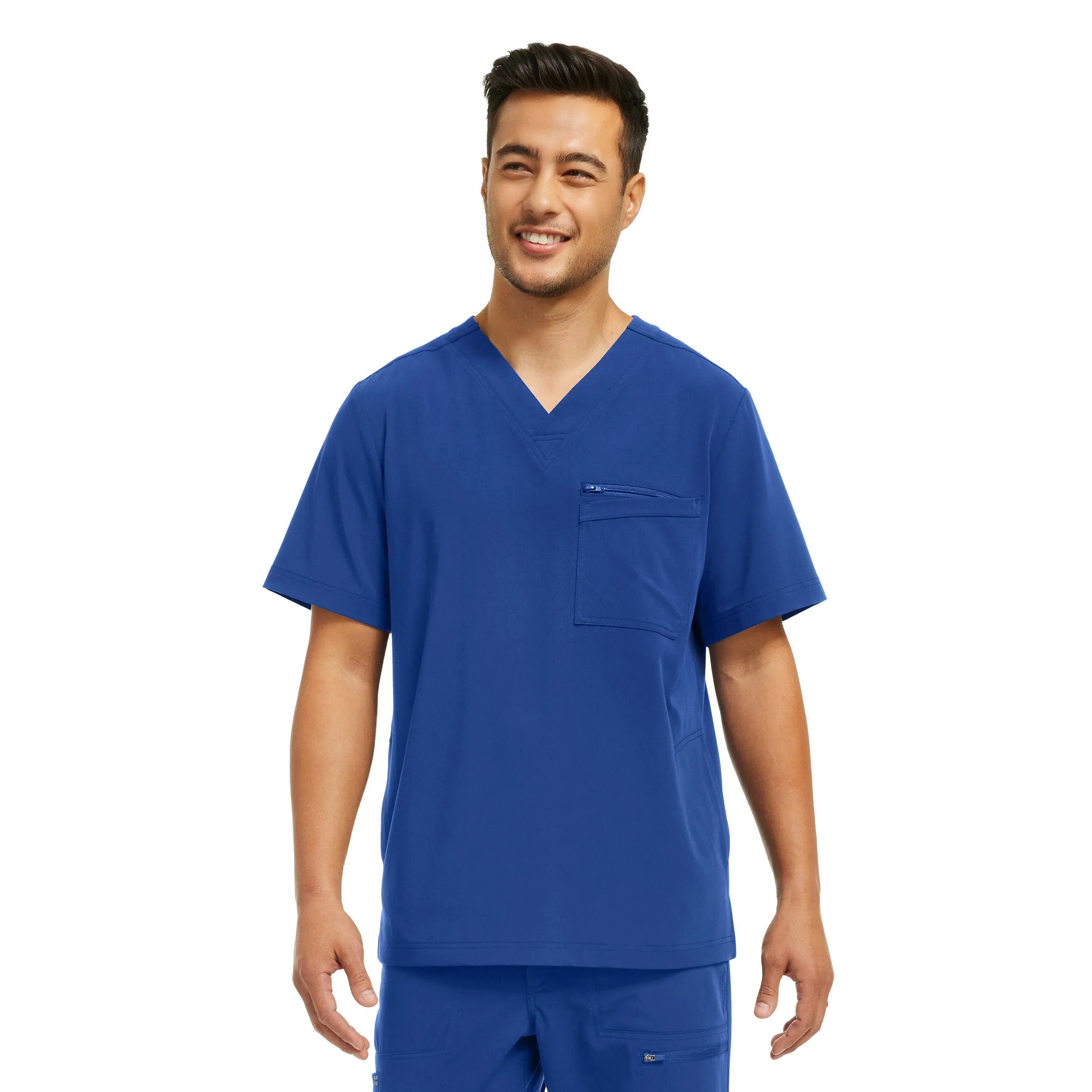 Men's 4-Pocket V-Neck Scrub Top