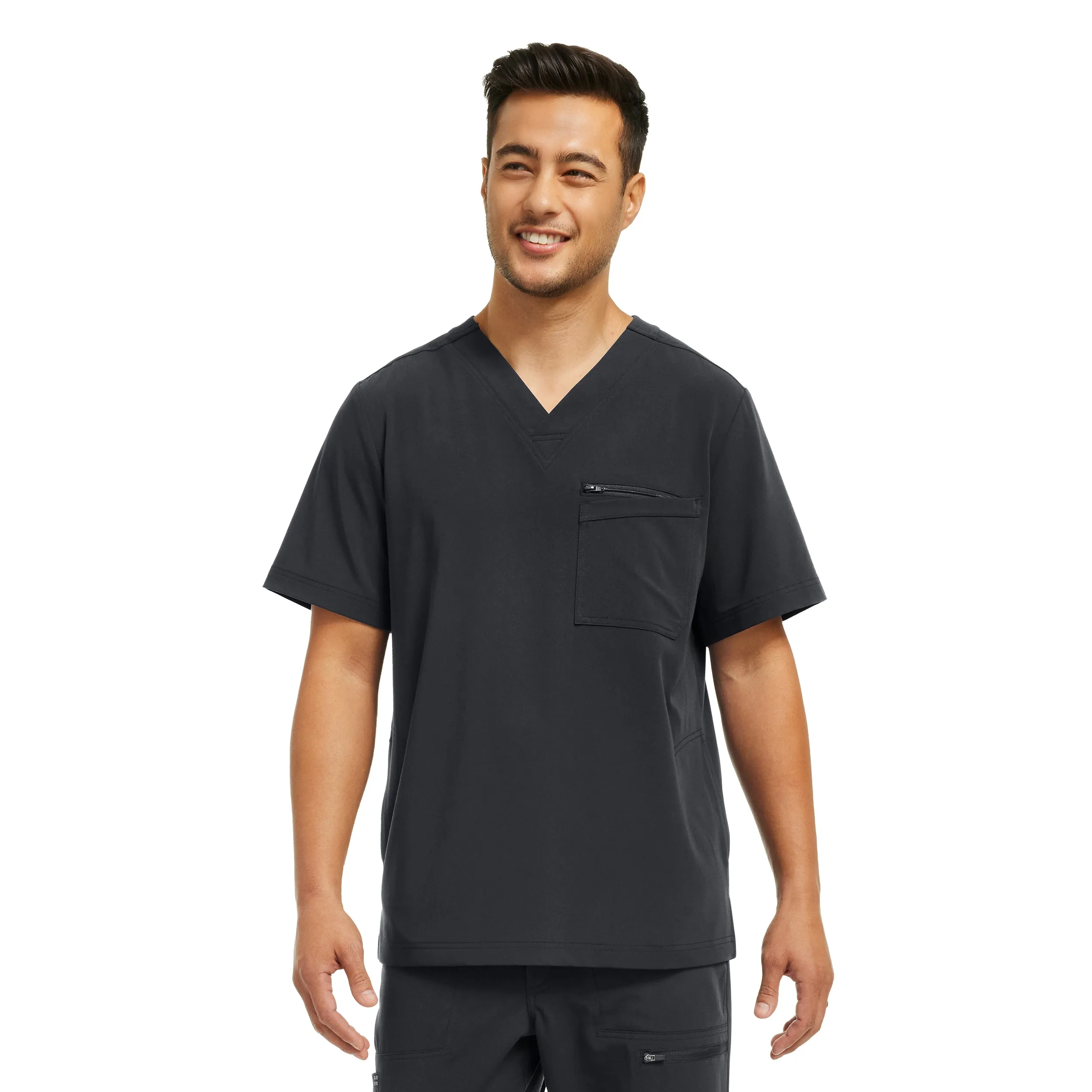 Men's 4-Pocket V-Neck Scrub Top