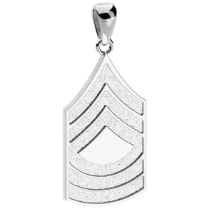 Men's 925 Sterling Silver Master Sergeant US Army Pendant