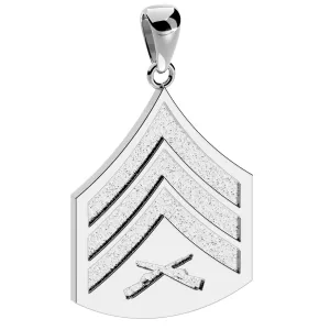 Men's 925 Sterling Silver Sergeant US Marine Corps Pendant