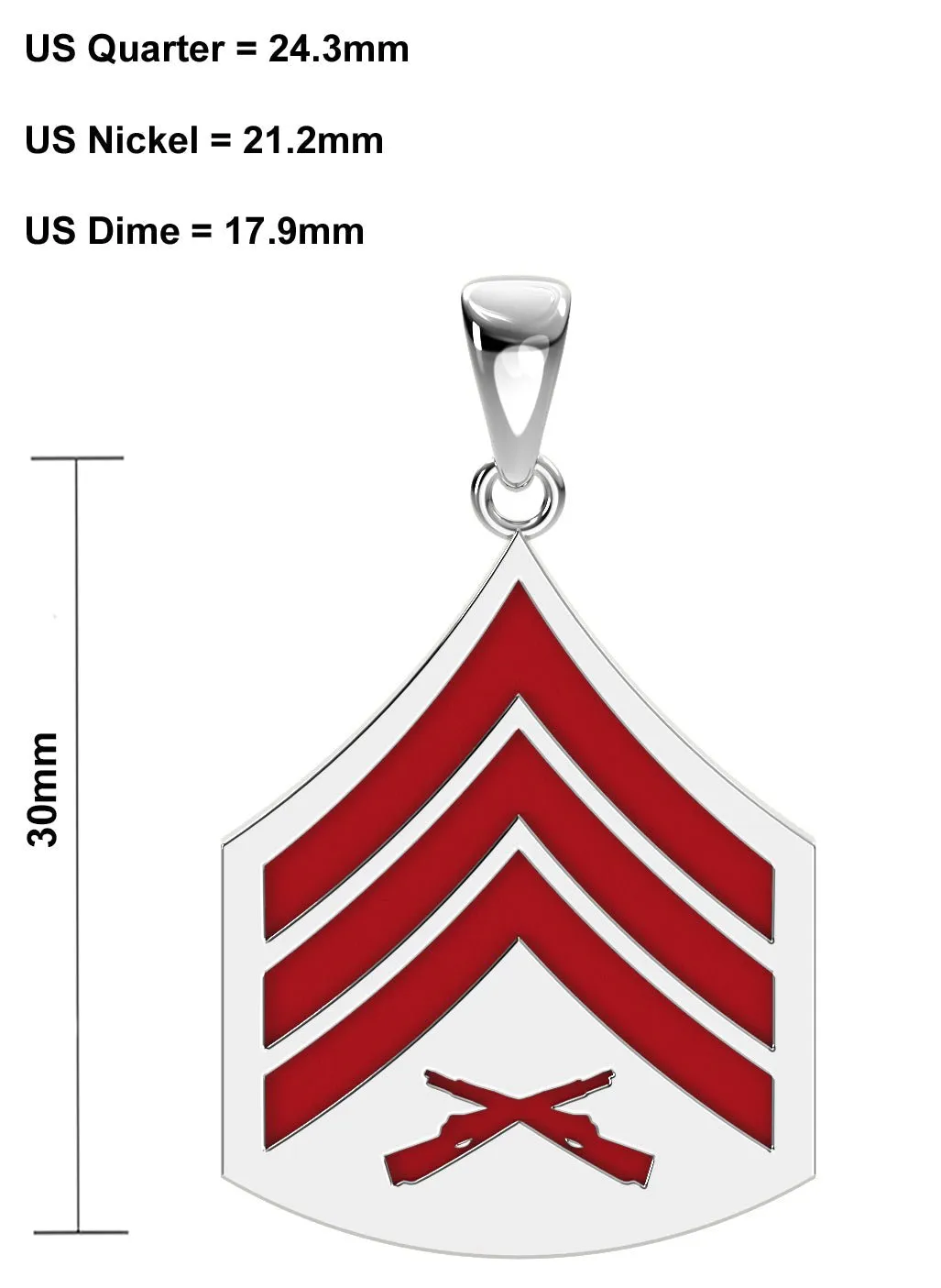 Men's 925 Sterling Silver Sergeant US Marine Corps Pendant
