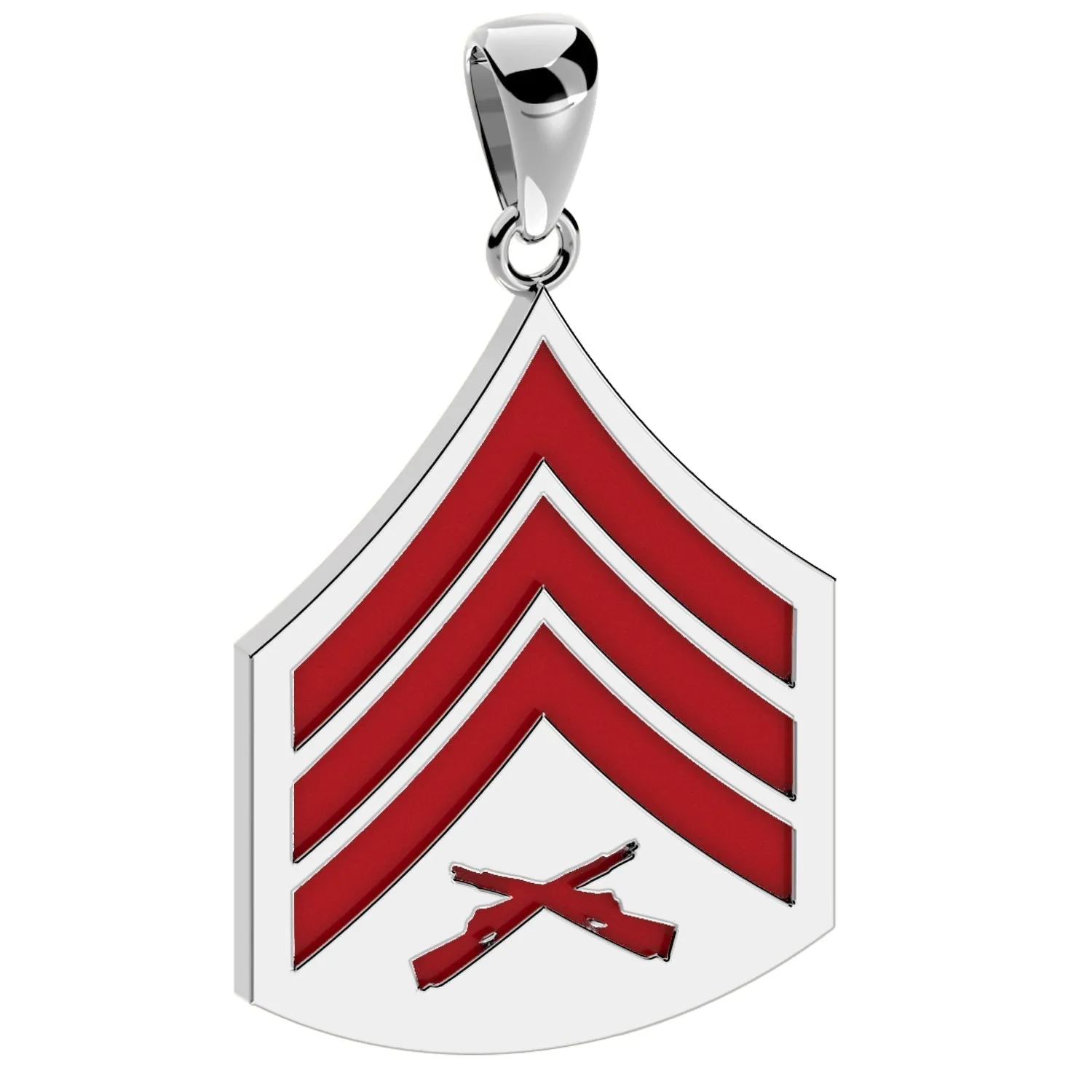 Men's 925 Sterling Silver Sergeant US Marine Corps Pendant