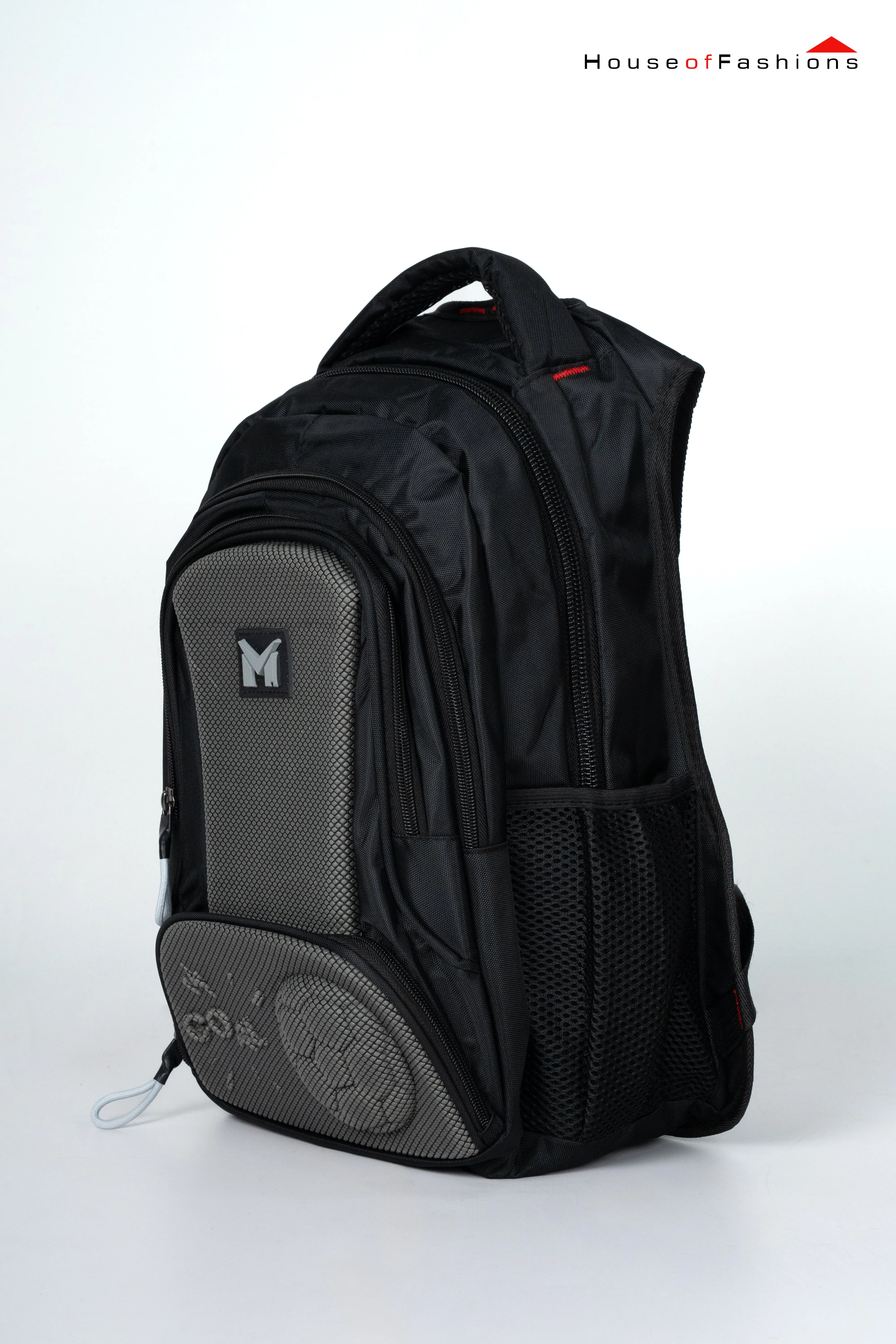 Men's backpack F506 Black and orange