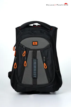 Men's backpack F506 Black and orange