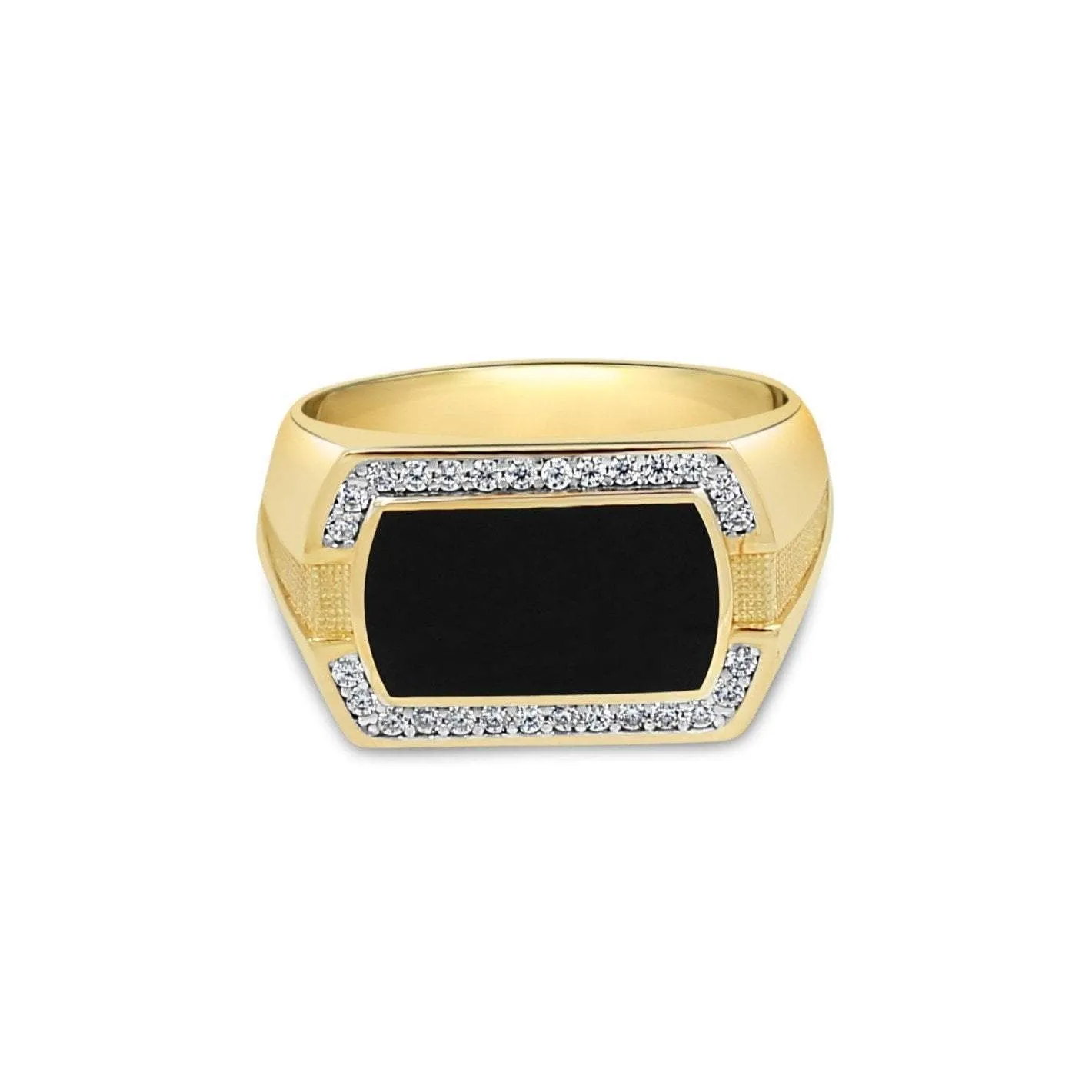 Men's Black collection with CZ in 10kt Gold