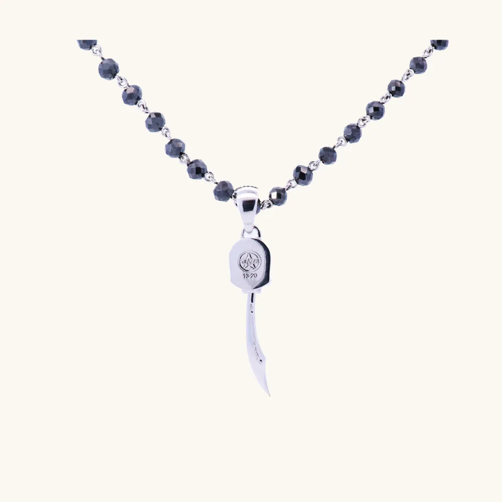 Men's Black Diamond Skull Sword Necklace