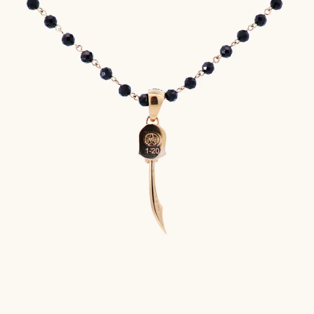 Men's Black Diamond Skull Sword Necklace