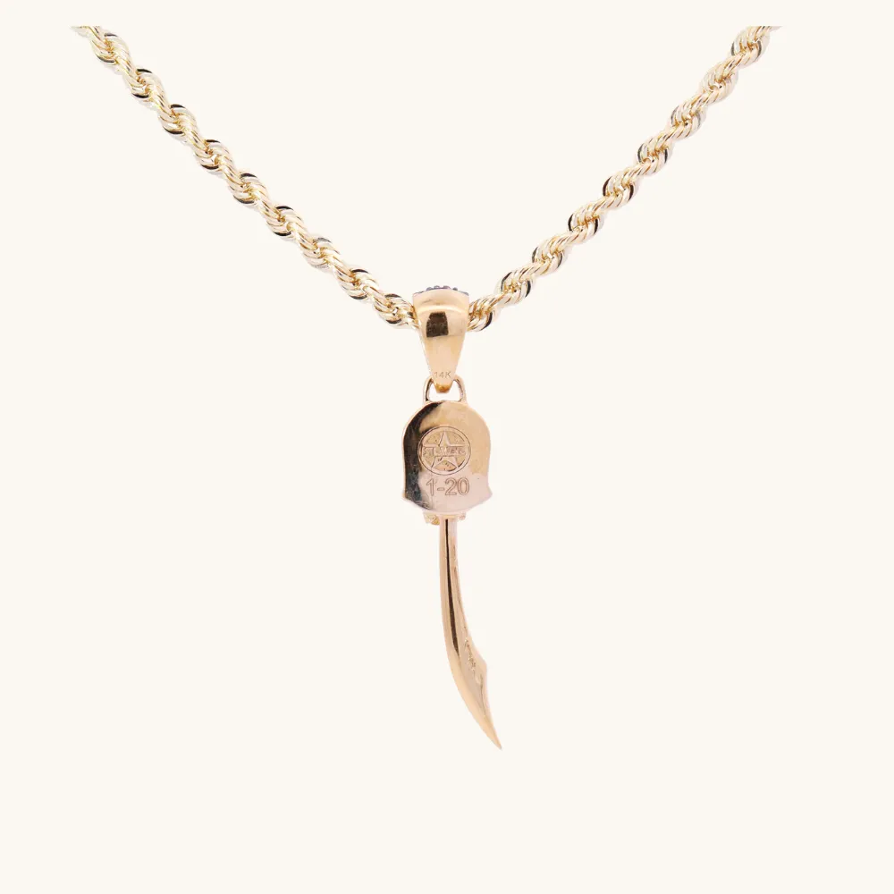 Men's Black Diamond Skull Sword Necklace