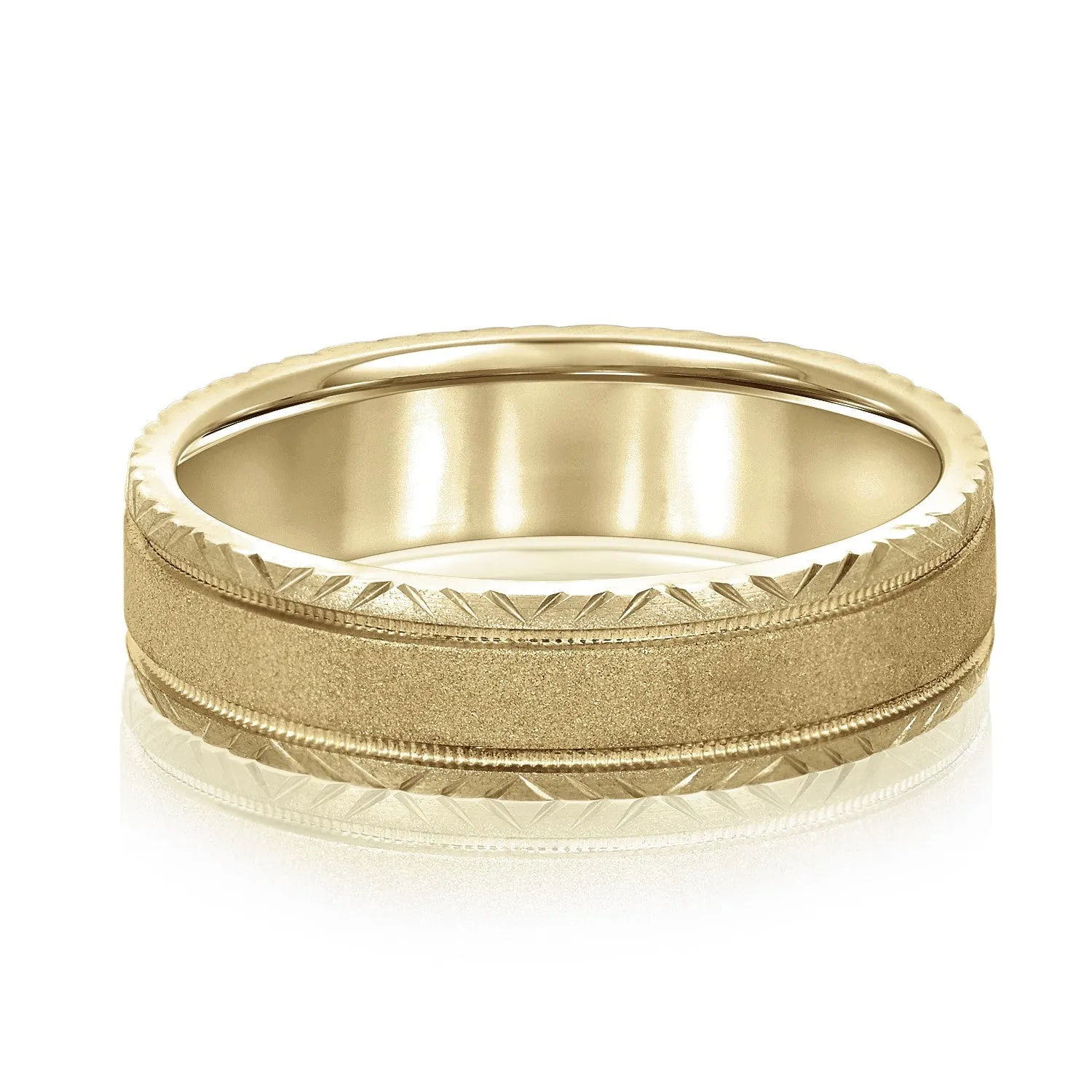 Men's Carved Edge Design Band