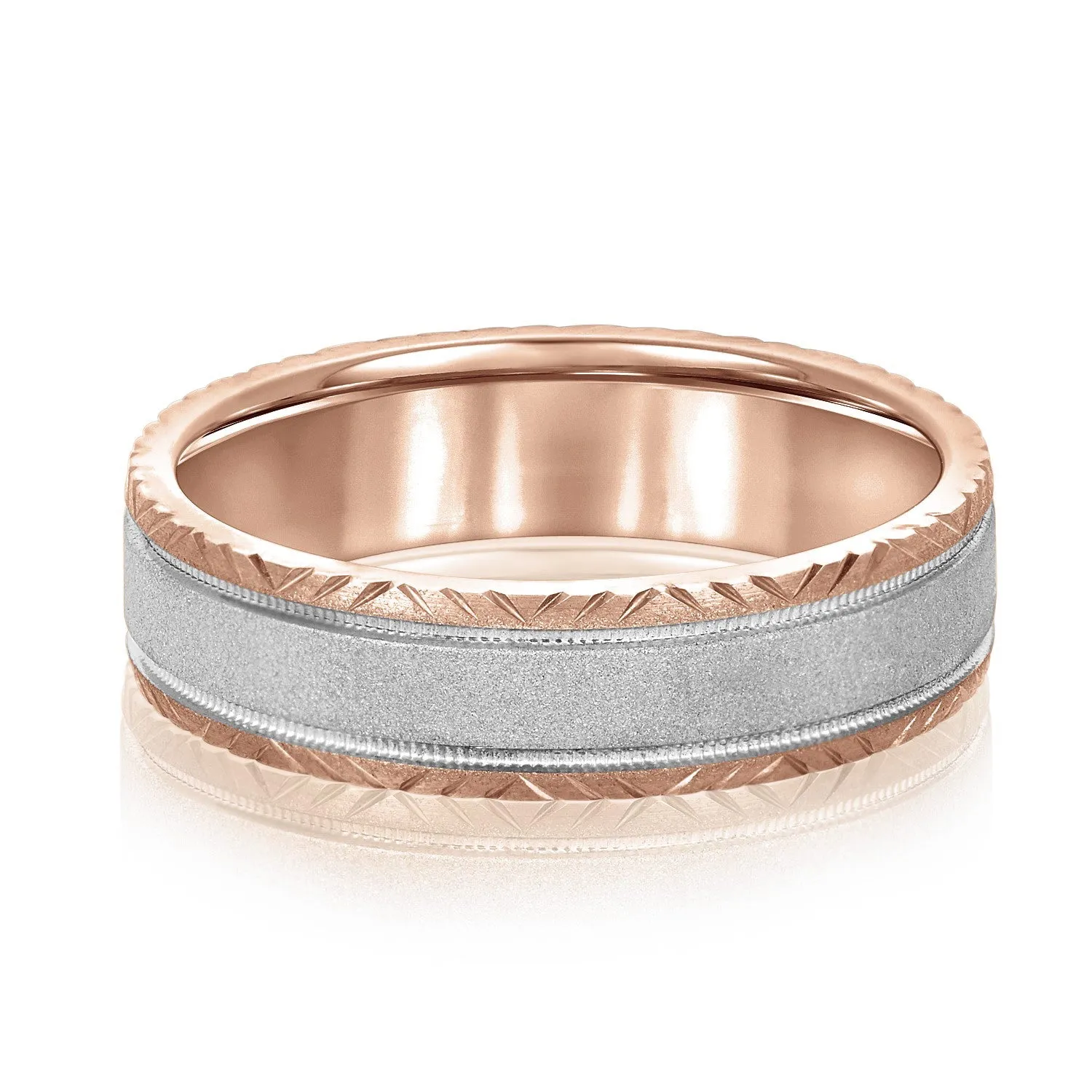 Men's Carved Edge Design Band