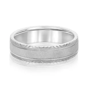 Men's Carved Edge Design Band