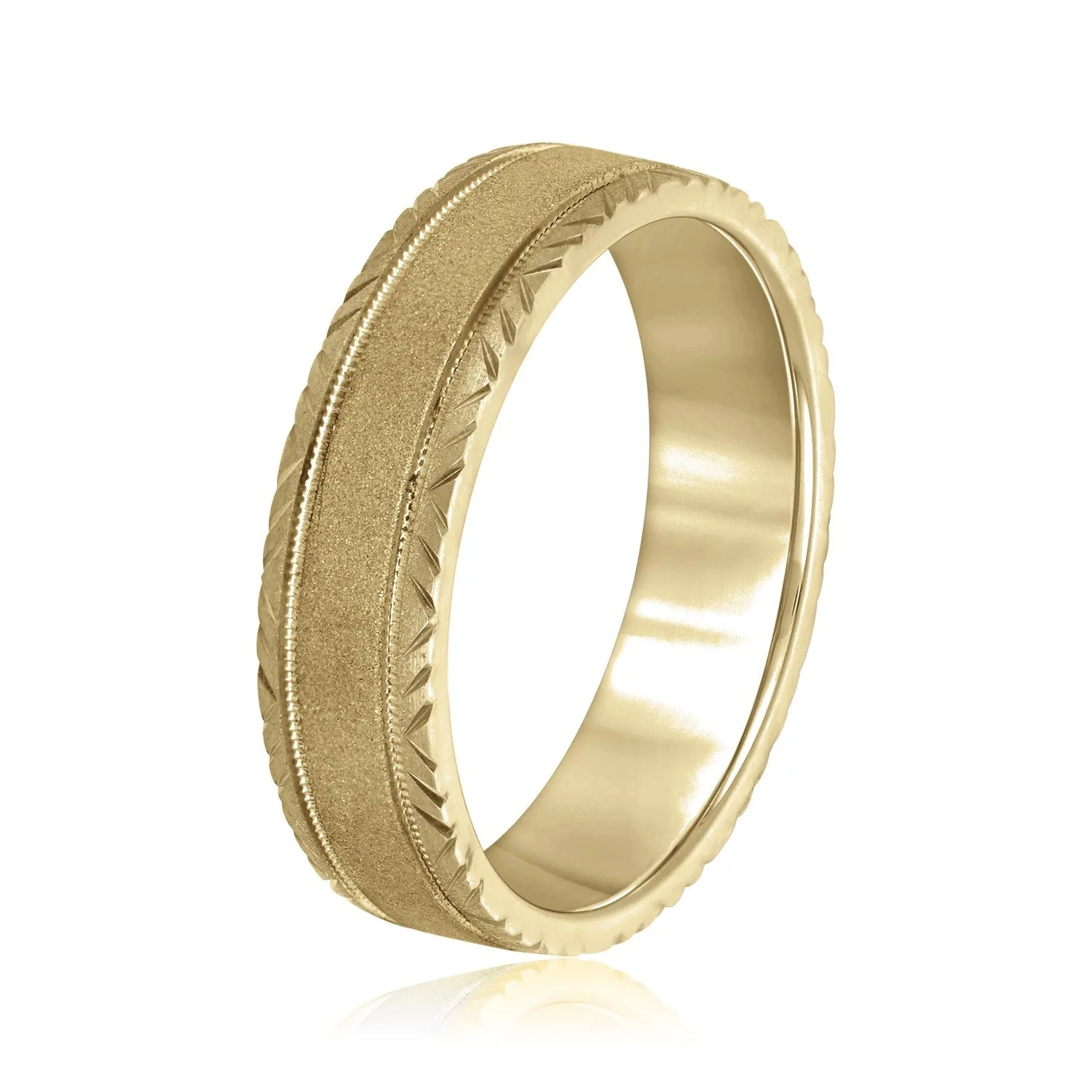 Men's Carved Edge Design Band