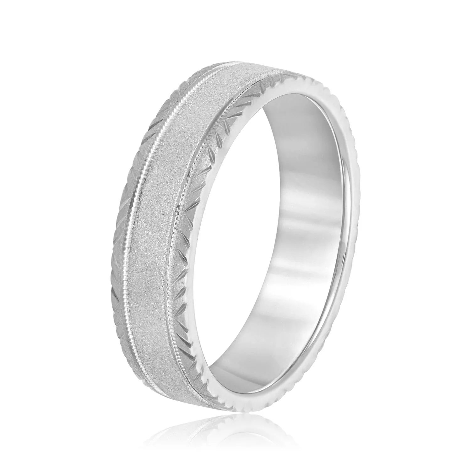 Men's Carved Edge Design Band