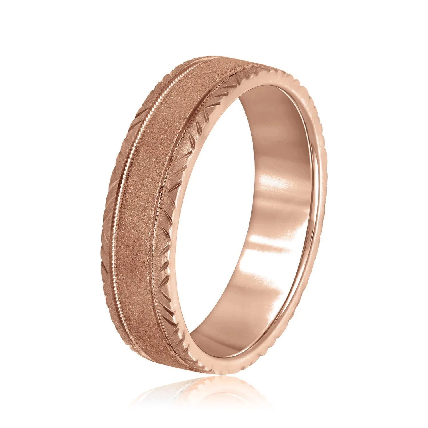 Men's Carved Edge Design Band