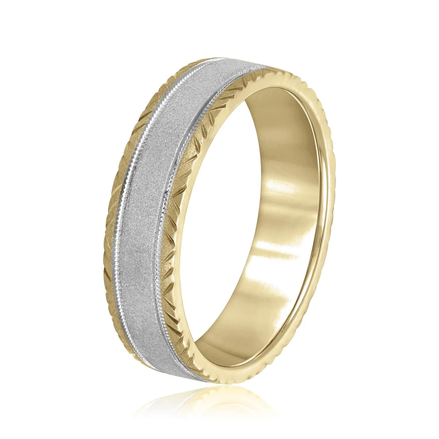 Men's Carved Edge Design Band