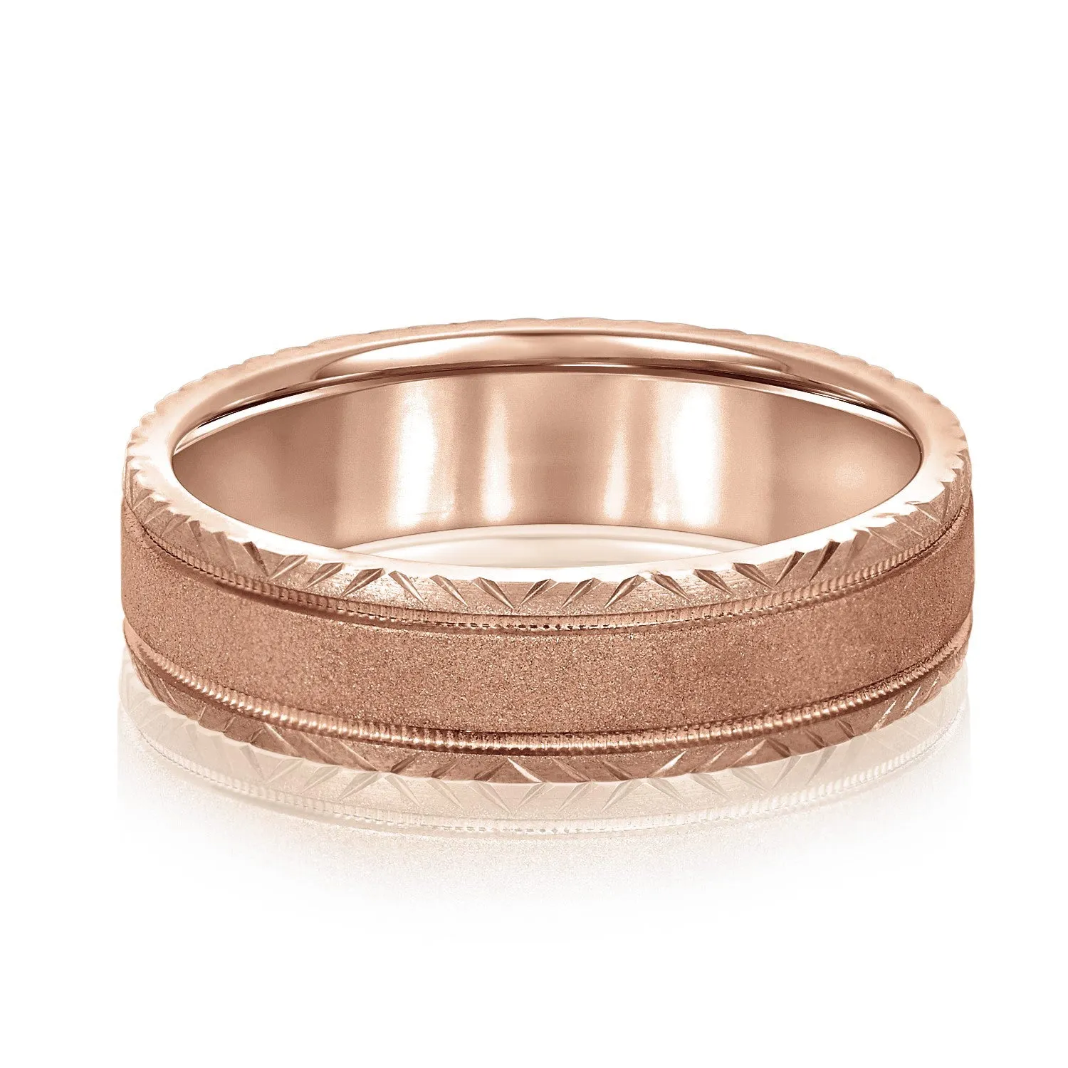 Men's Carved Edge Design Band