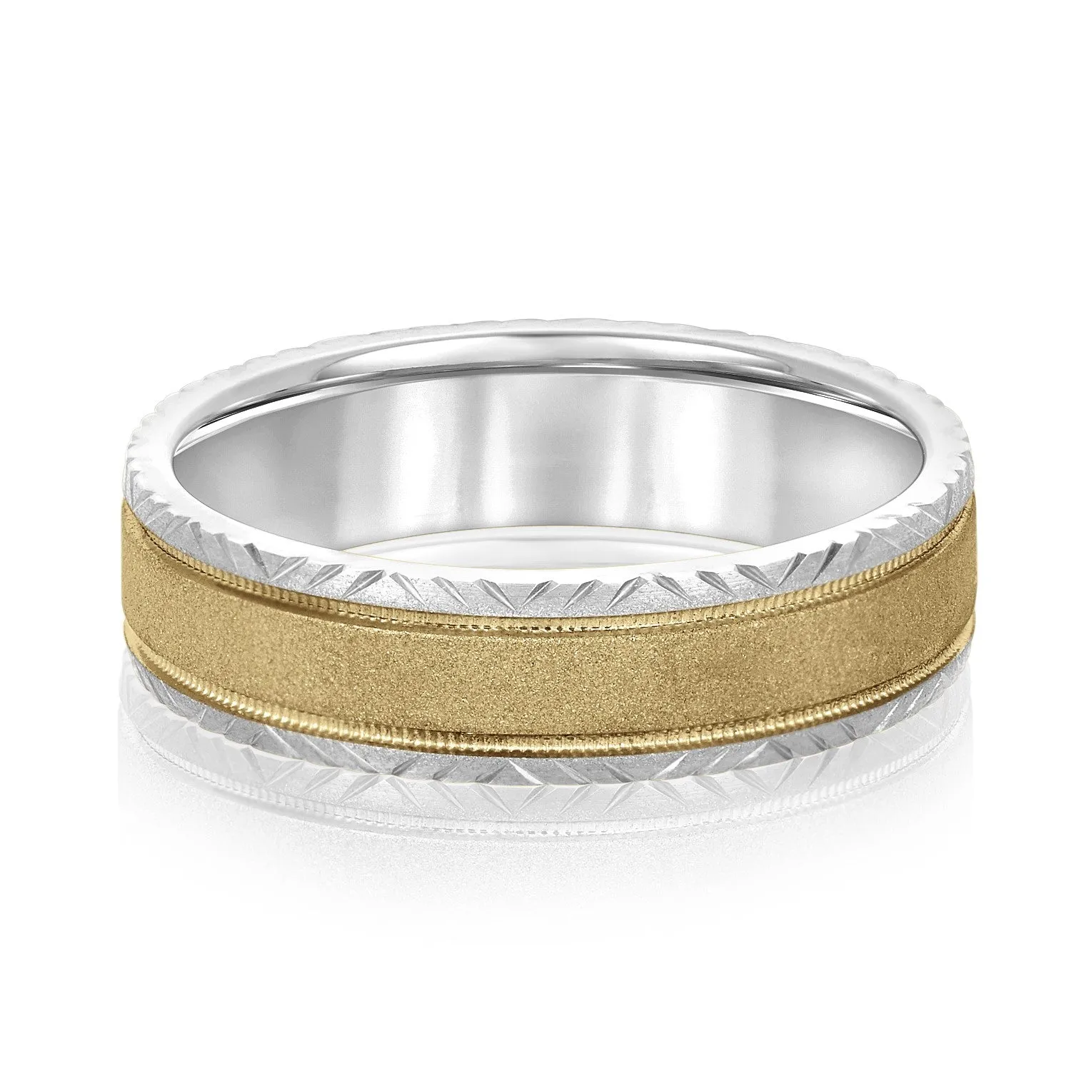 Men's Carved Edge Design Band