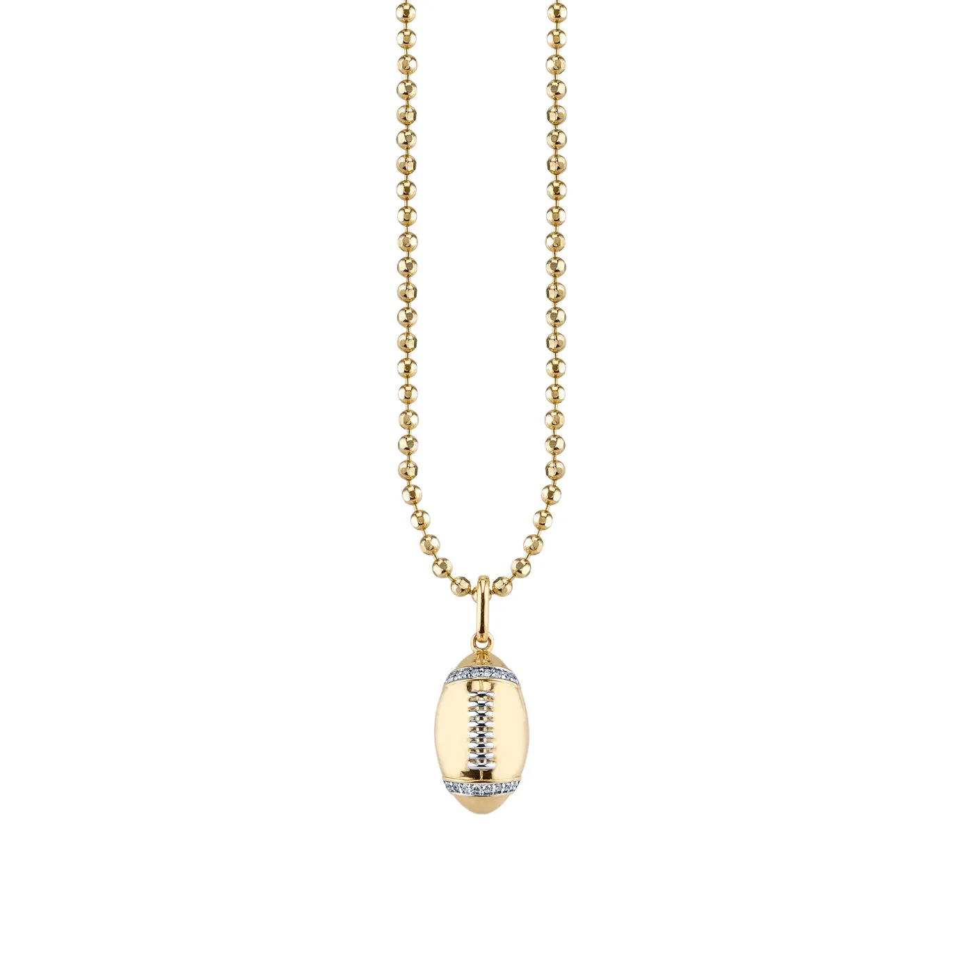 Men's Collection Gold & Diamond Football Necklace