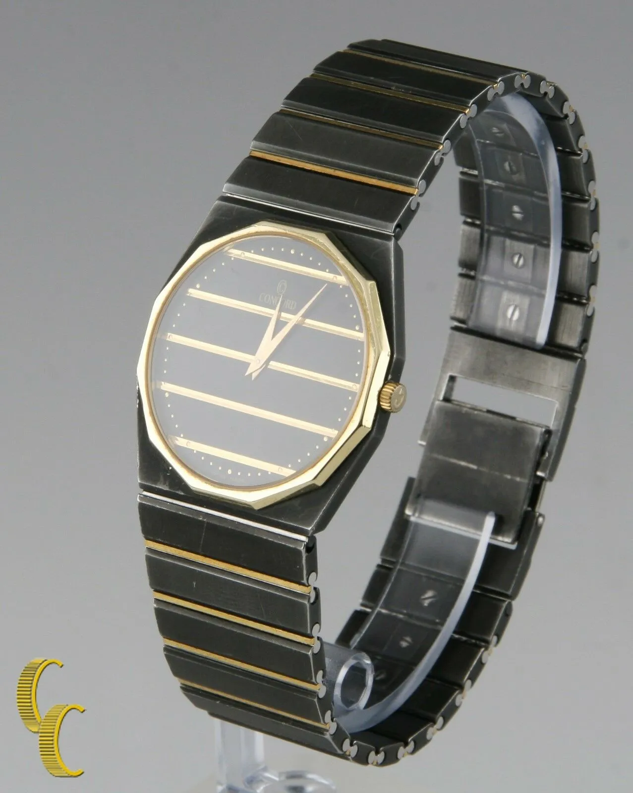 Men's Concord Mariner SG Watch Two Tone Black & Gold Dial Gun Metal