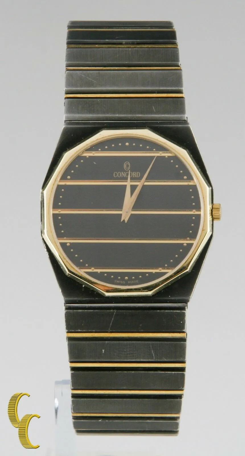 Men's Concord Mariner SG Watch Two Tone Black & Gold Dial Gun Metal