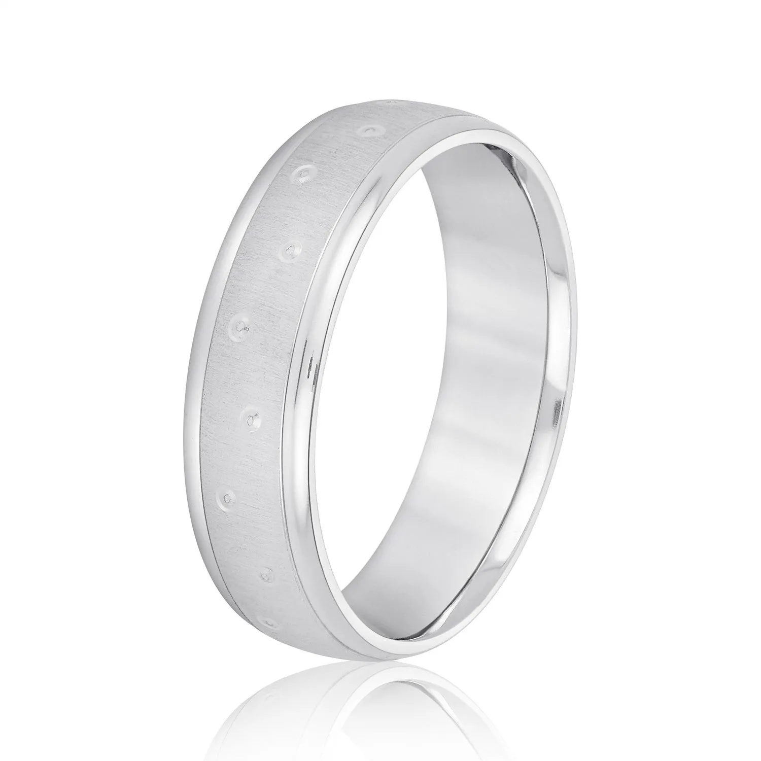 Men's Dots Pattern Wedding Band