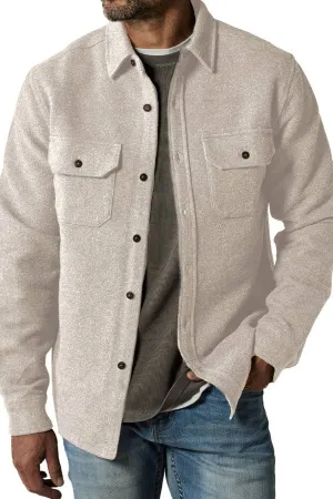 Men's Fashion Casual Double Pocket Thickened Long Sleeve Jacket