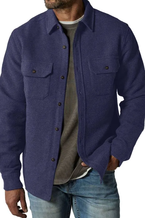 Men's Fashion Casual Double Pocket Thickened Long Sleeve Jacket