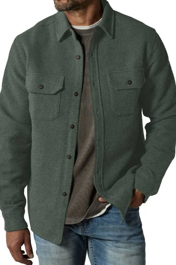 Men's Fashion Casual Double Pocket Thickened Long Sleeve Jacket