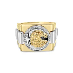 Men's Fashion Eagle Pave set CZ in 14kt Gold