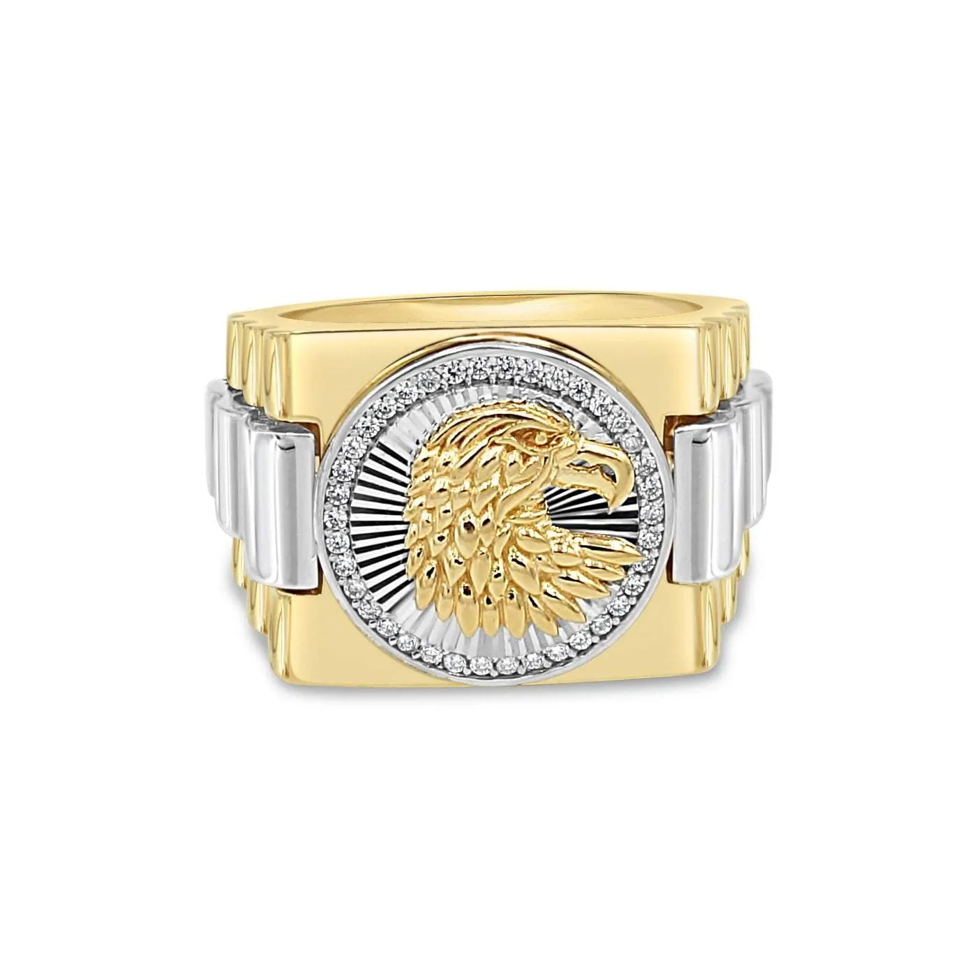 Men's Fashion Eagle Pave set CZ in 14kt Gold