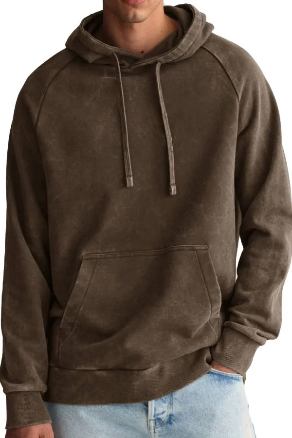 Men's Fashion Retro Distressed Raglan Sleeve Pocket Hoodie