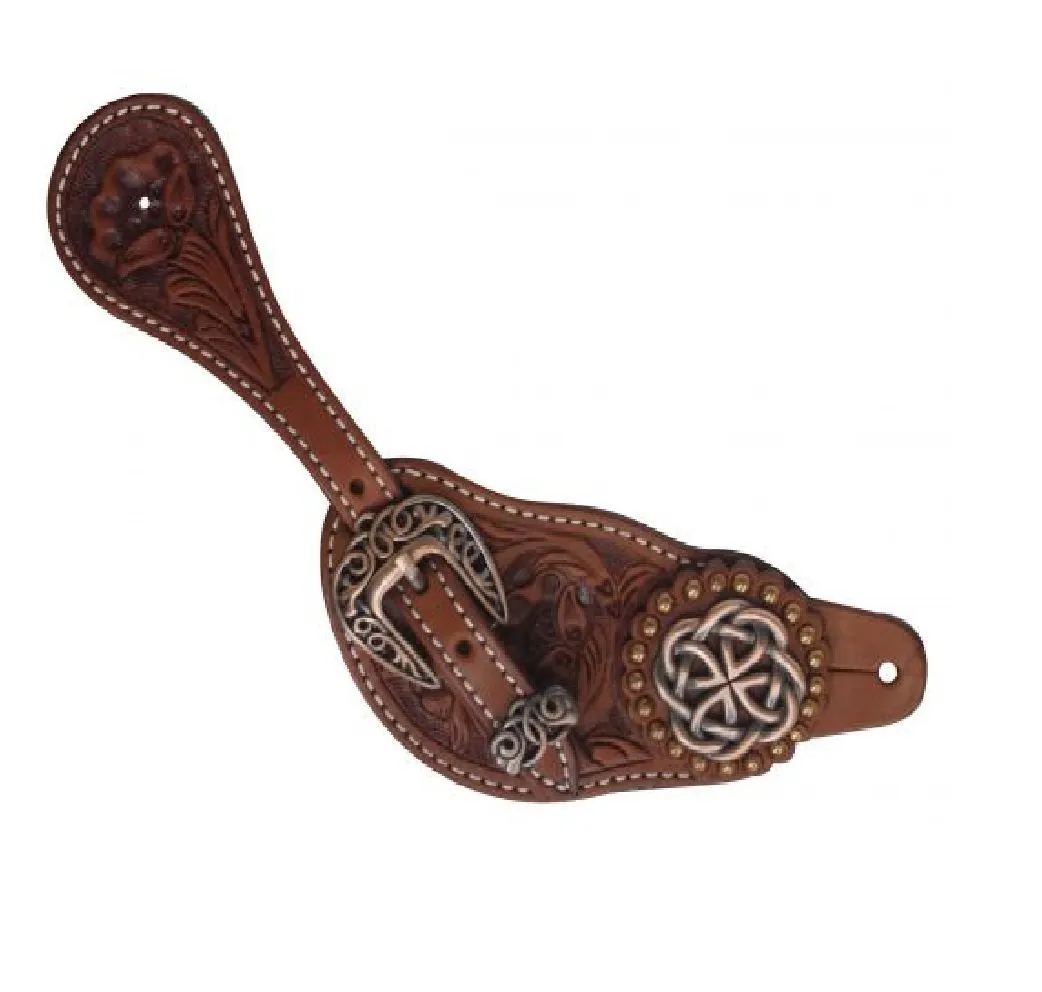 Men's Leather Celtic Knot Spur Strap