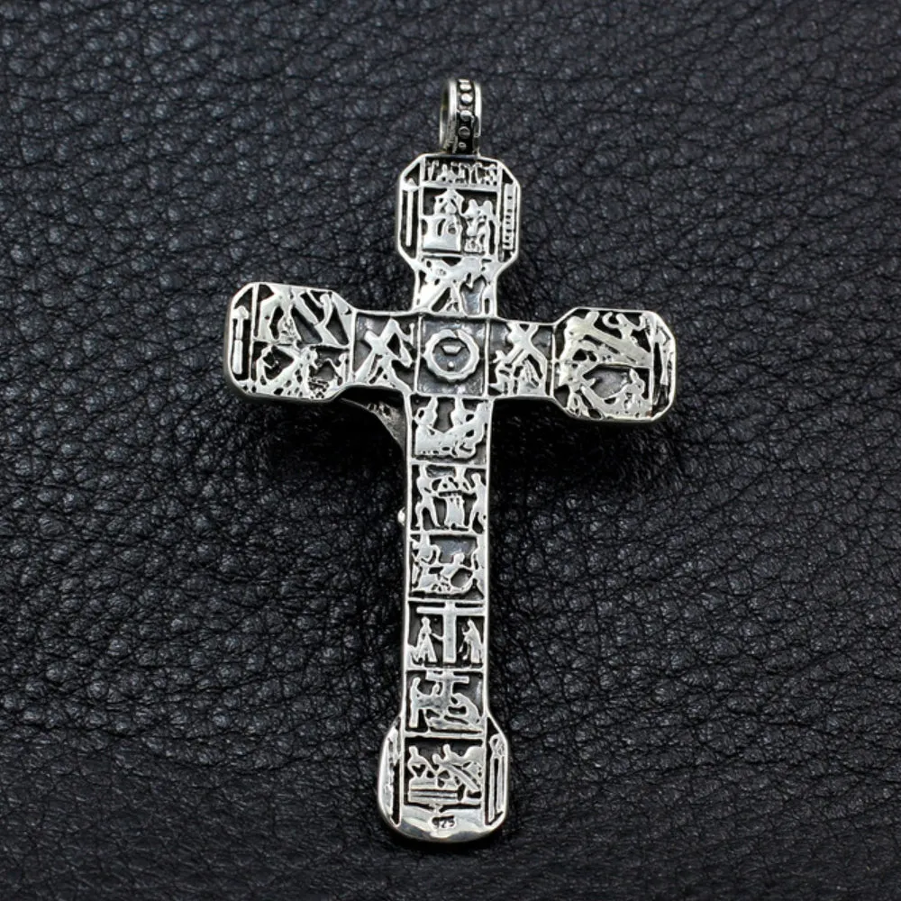 Men's Real Solid 925 Sterling Silver Pendants Jewelry Jesus Cross