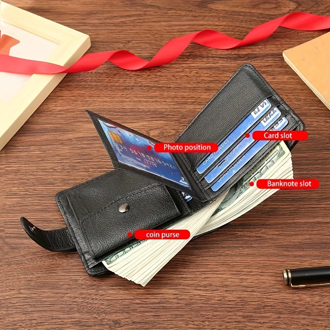 Men's Retro Wallet Short Zipper Buckle Money Clip