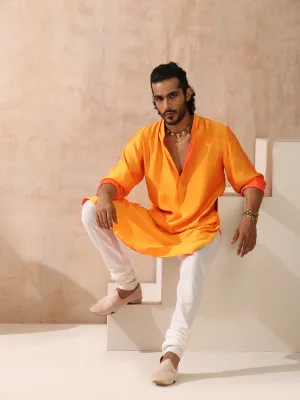 Mens Reversible Pink and Orange Kurta