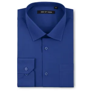 Men's Royal Blue Dress Shirt Slim Fit Verno Fashion