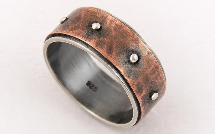 Mens Rustic Wedding Ring