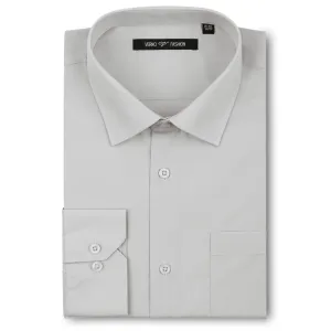 Men's Silver Dress Shirt Classic Fit Verno Fashion