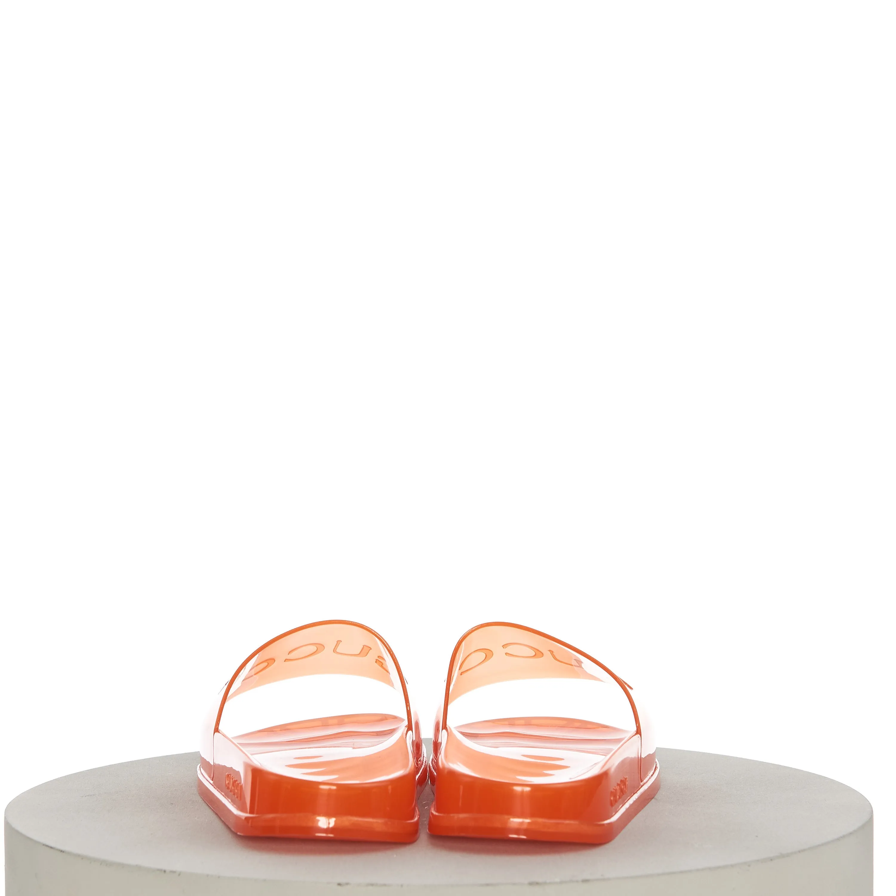 Men's Slide Sandals with Gucci Logo In Transparent Orange Rubber