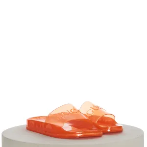 Men's Slide Sandals with Gucci Logo In Transparent Orange Rubber