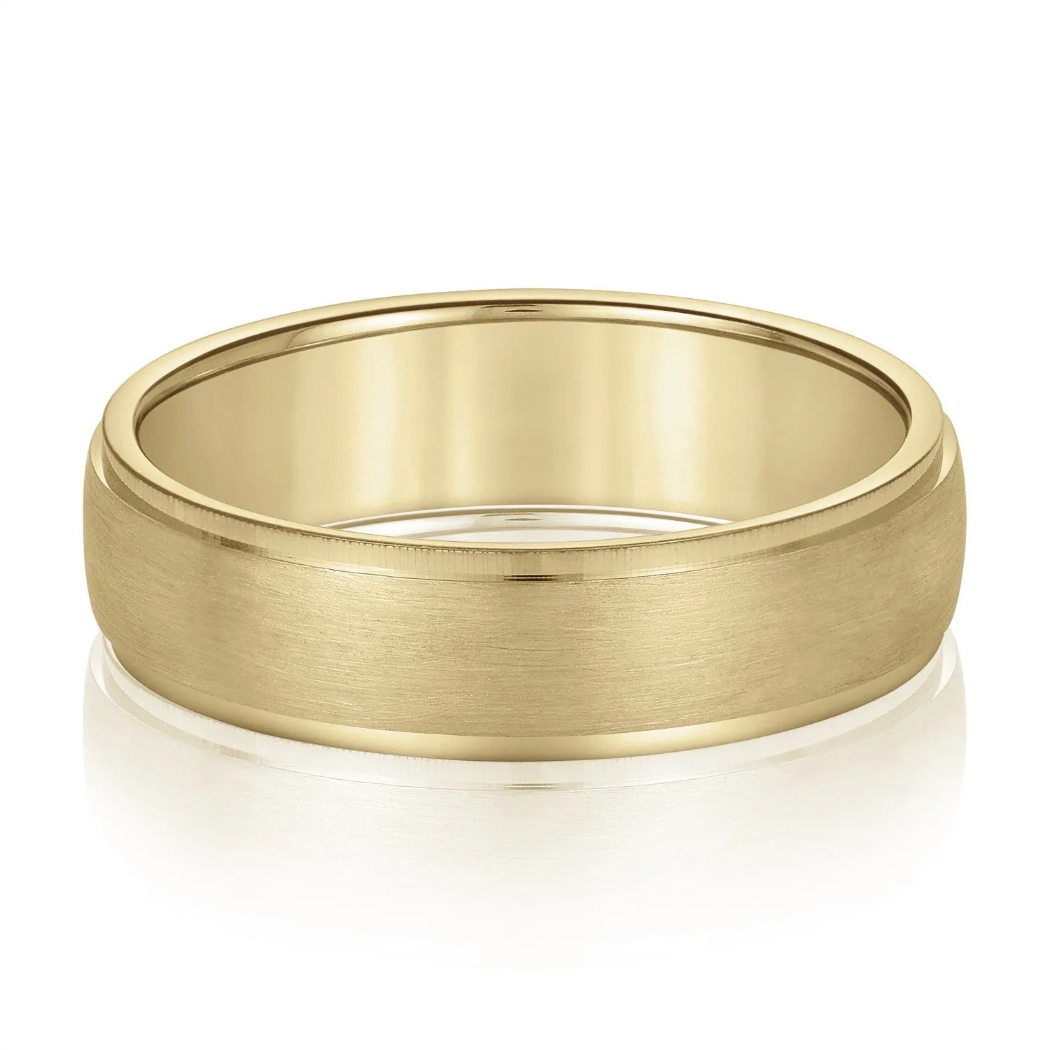 Men's Slight Dome Brushed Center Band